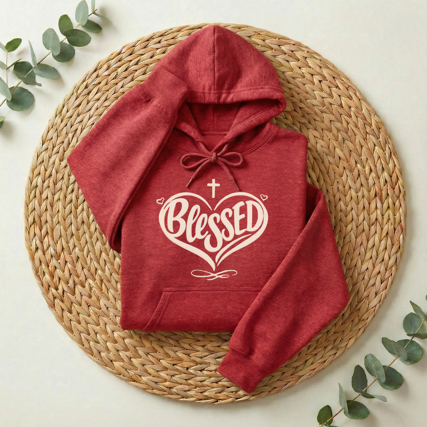 Blessed Hoodie, Faith-Based Word Art Tee for Grateful Women