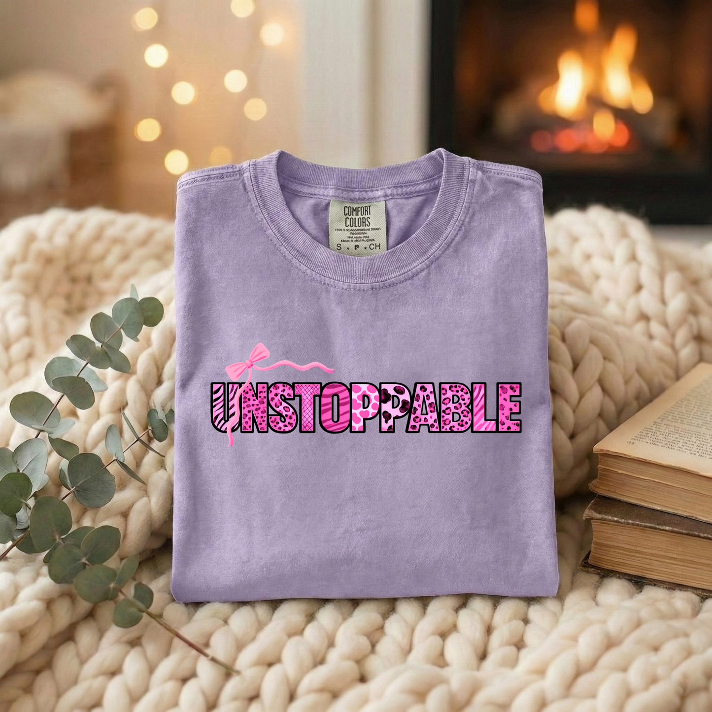 Unstoppable T-Shirt - Animal Print Word Art Tee for Women Entrepreneurs