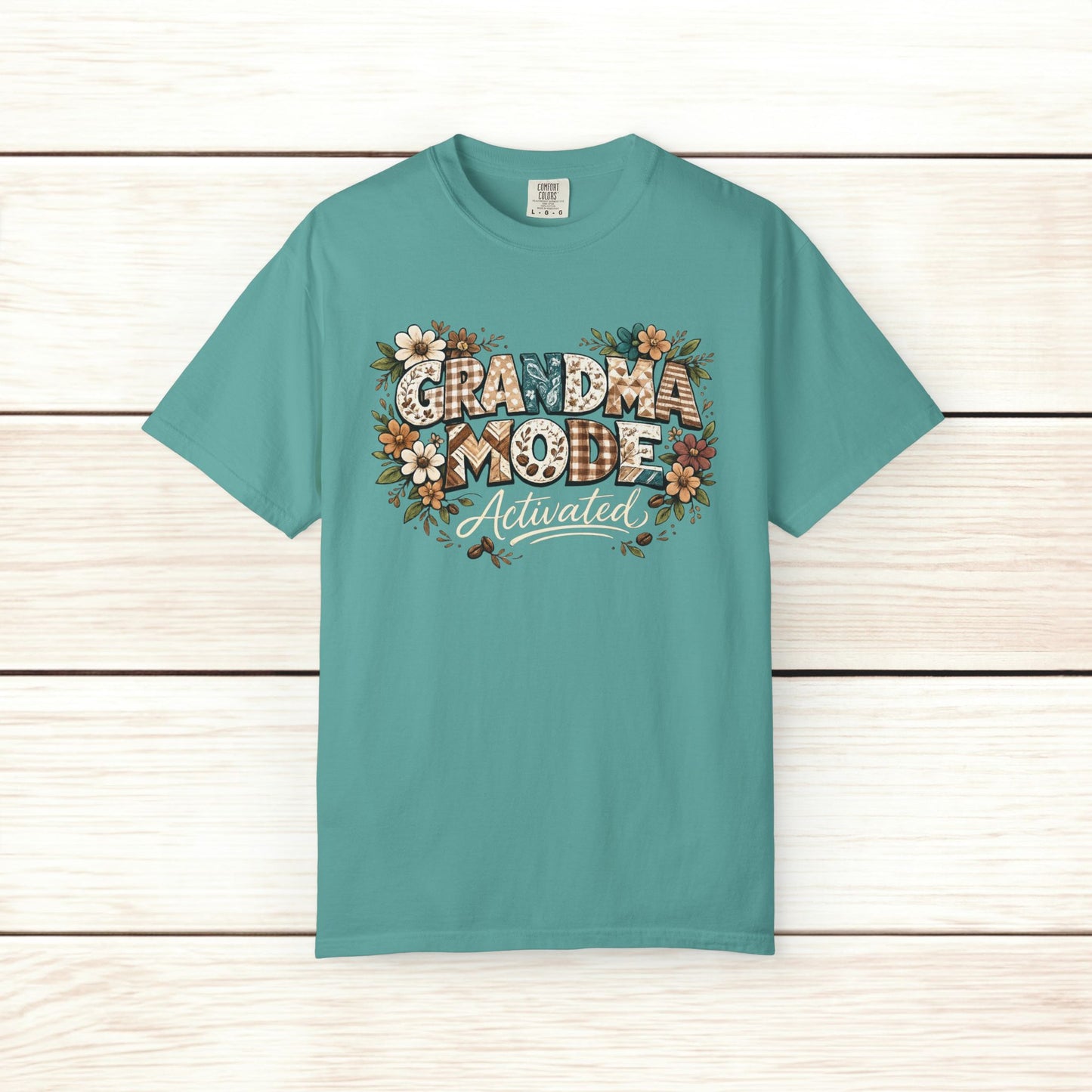 Grandma Mode Activated T-Shirt, Patchwork-Style Tee for Active Grandmas