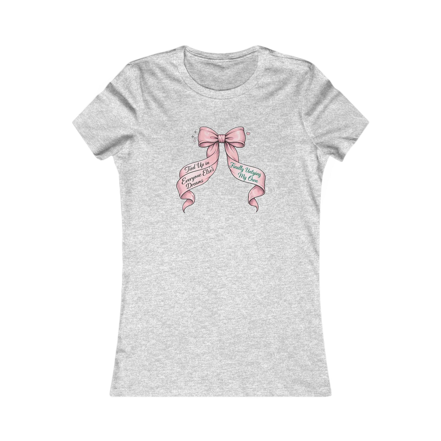 Bow on Top T-Shirt - Coquette Ribbon Tee for Women