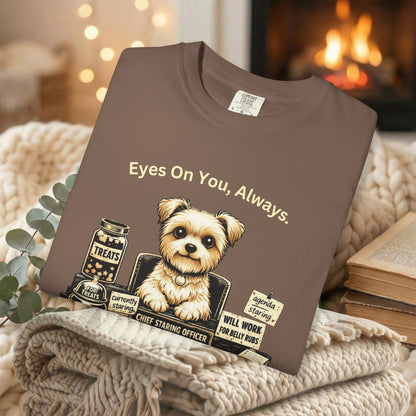 Cute Yorkie Pet T‑Shirt — "Eyes On You, Always" Dog Lover Tee