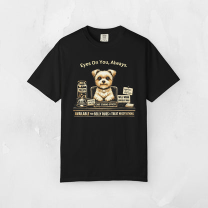 Cute Yorkie Pet T‑Shirt — "Eyes On You, Always" Dog Lover Tee