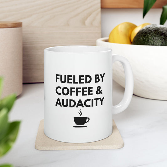 Funny Coffee Mug — “Fueled by Coffee & Anxiety” Ceramic Mug (11oz or 15oz)