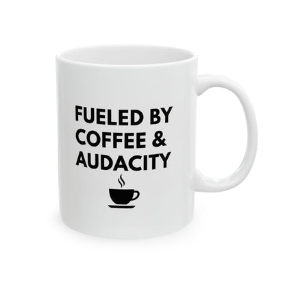 Funny Coffee Mug — “Fueled by Coffee & Anxiety” Ceramic Mug (11oz or 15oz)