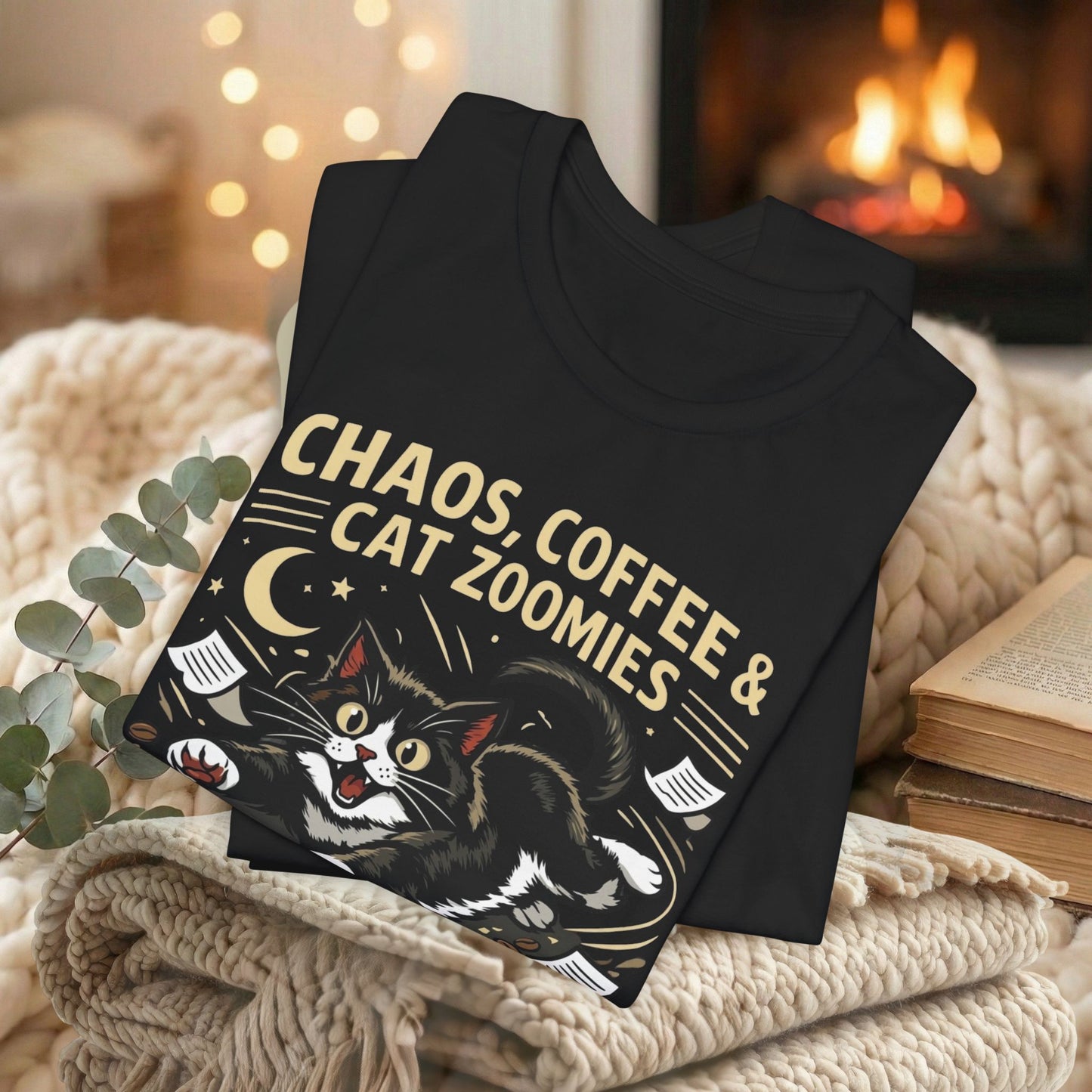 Chaos, Coffee & Cat Zoomies- Graphic Tee
