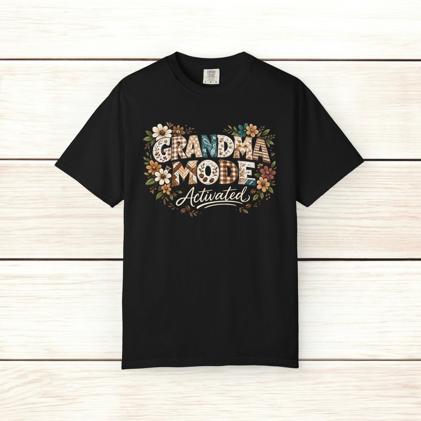 Grandma Mode Activated T-Shirt, Patchwork-Style Tee for Active Grandmas