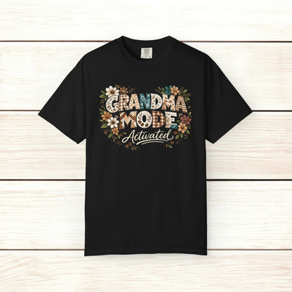 Grandma Mode Activated T-Shirt, Patchwork-Style Tee for Active Grandmas
