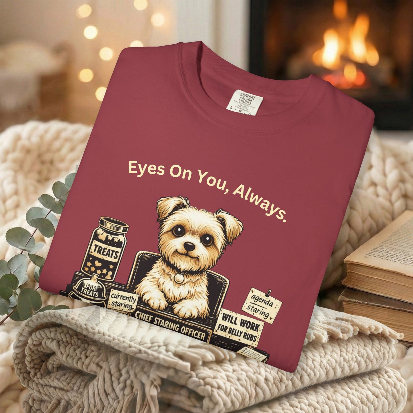 Cute Yorkie Pet T‑Shirt — "Eyes On You, Always" Dog Lover Tee