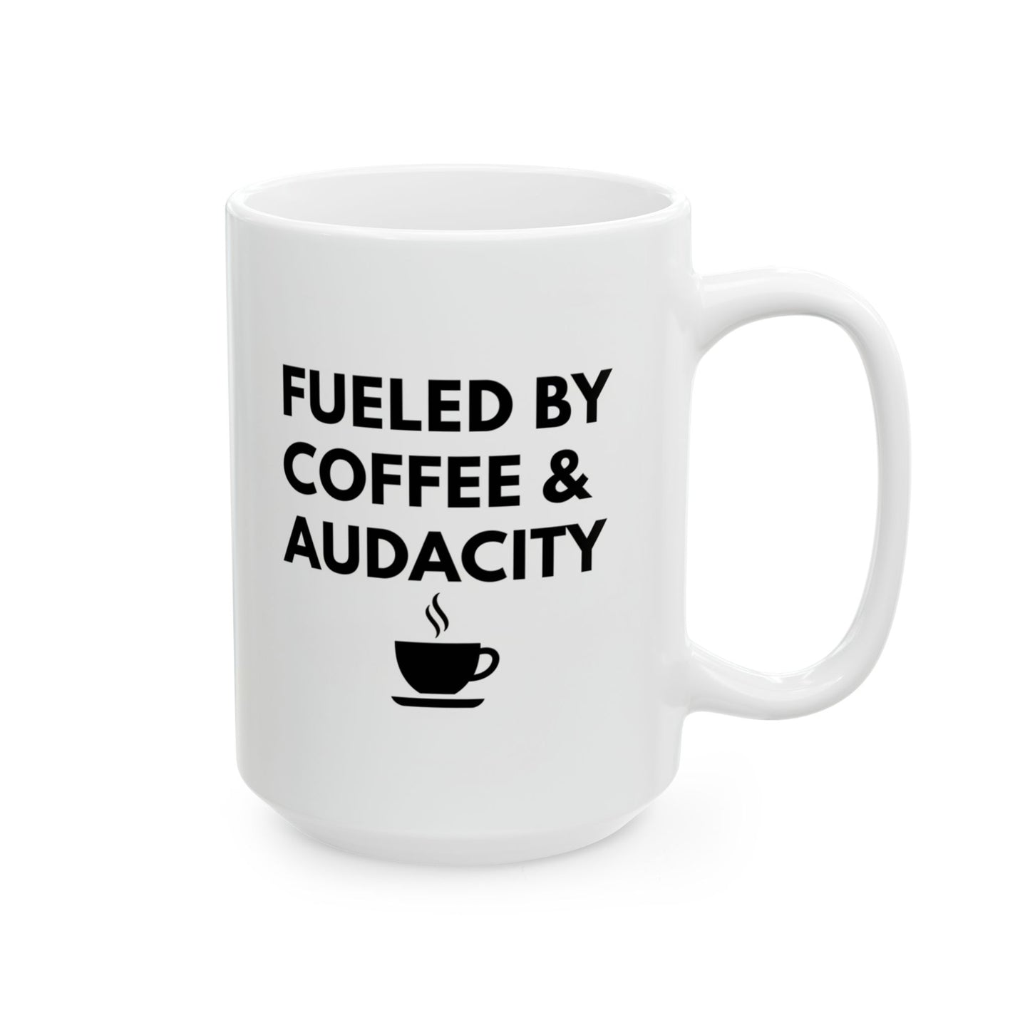 Funny Coffee Mug — “Fueled by Coffee & Anxiety” Ceramic Mug (11oz or 15oz)