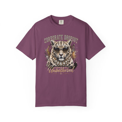 Glam Corporate Dropout - Currently Unbothered Leopard Graphic Tee
