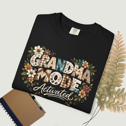 Grandma Mode Activated T-Shirt, Patchwork-Style Tee for Active Grandmas