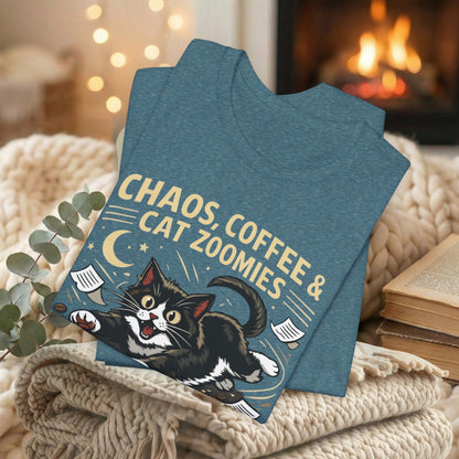 Chaos, Coffee & Cat Zoomies- Graphic Tee