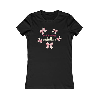 Soft but Strong Tee - "Soft Exterior, Hard Boundaries" Coquette Bow Tee for Women