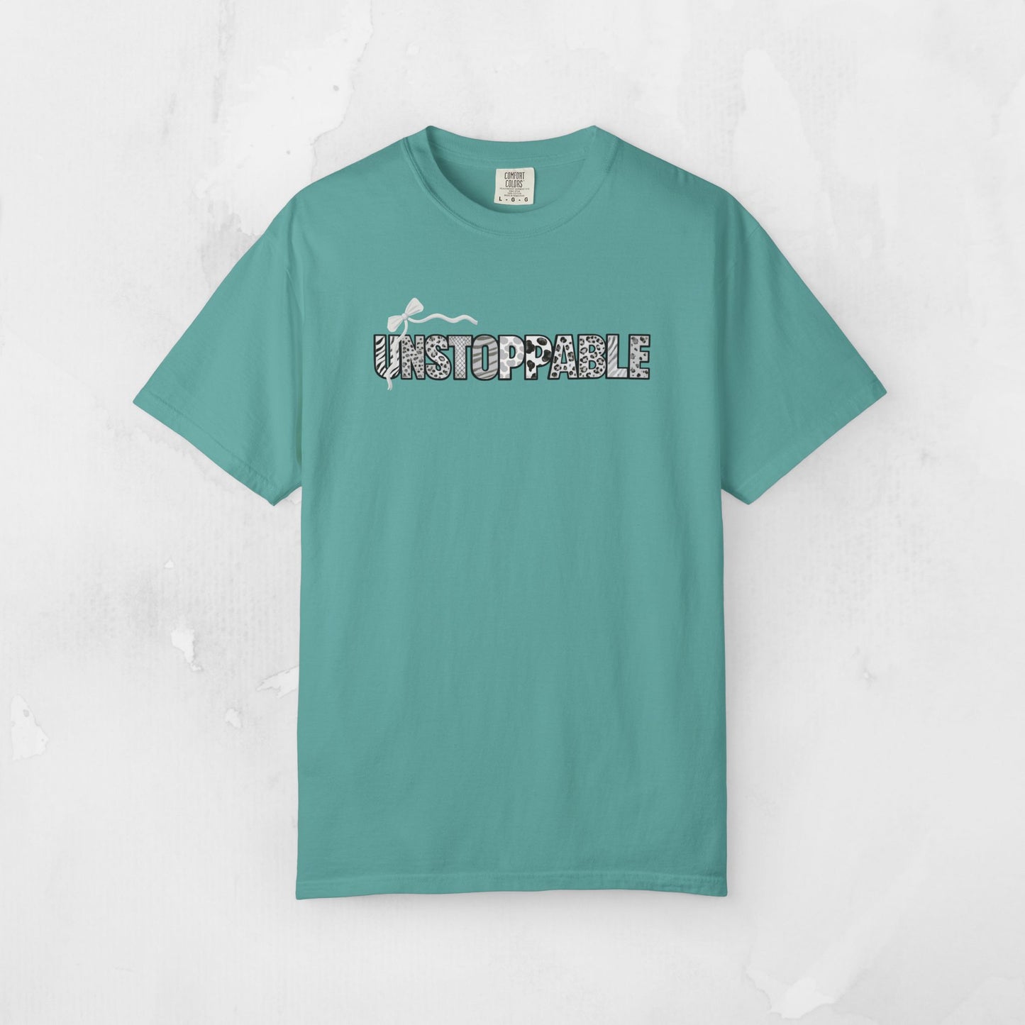 Unstoppable T-Shirt - Animal Print Word Art Tee for Women Entrepreneurs