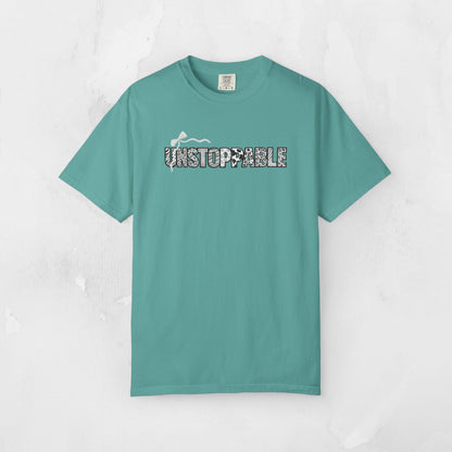 Unstoppable T-Shirt - Animal Print Word Art Tee for Women Entrepreneurs
