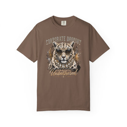 Glam Corporate Dropout - Currently Unbothered Leopard Graphic Tee