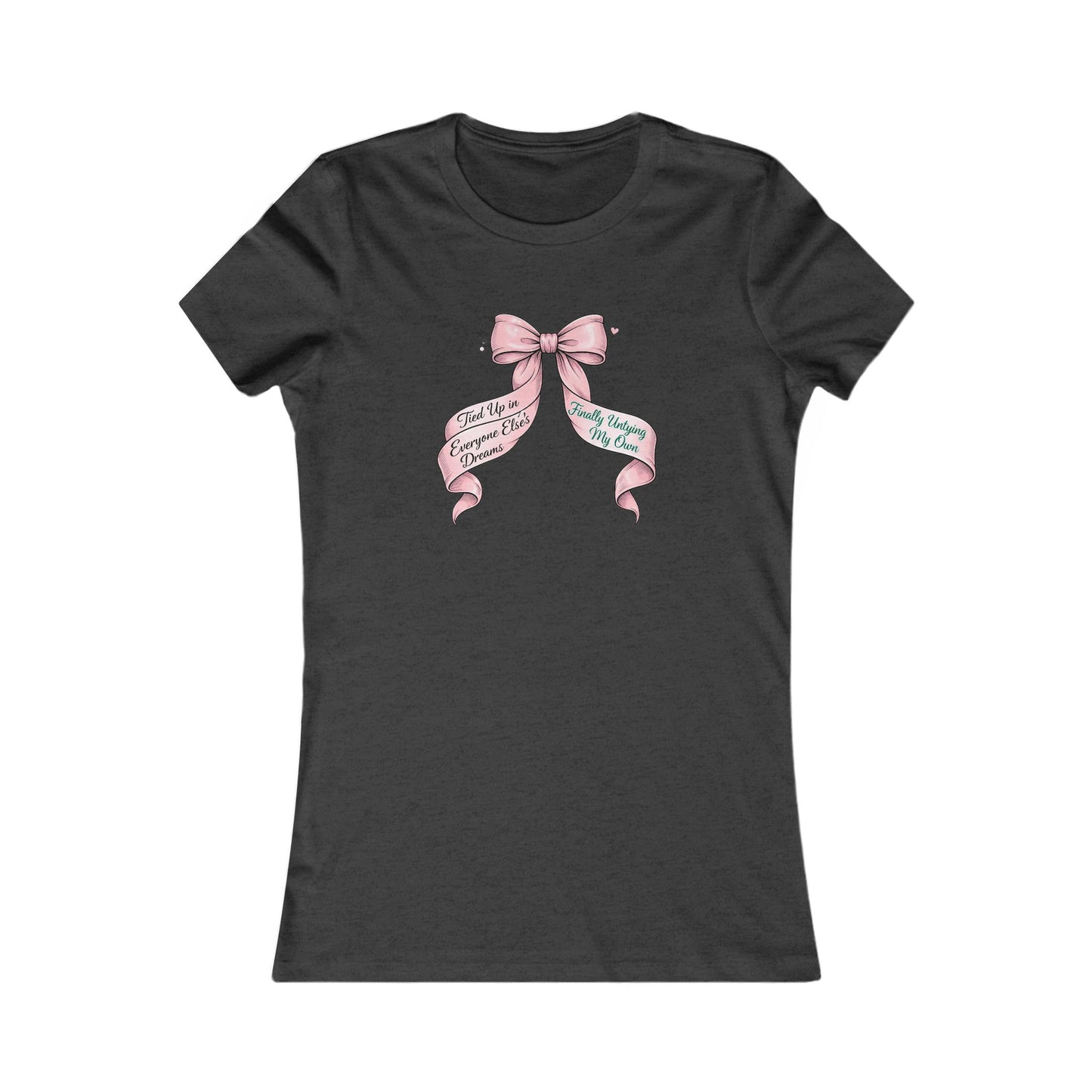Bow on Top T-Shirt - Coquette Ribbon Tee for Women