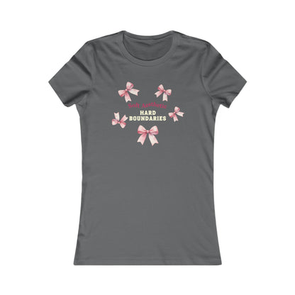 Soft but Strong Tee - "Soft Exterior, Hard Boundaries" Coquette Bow Tee for Women