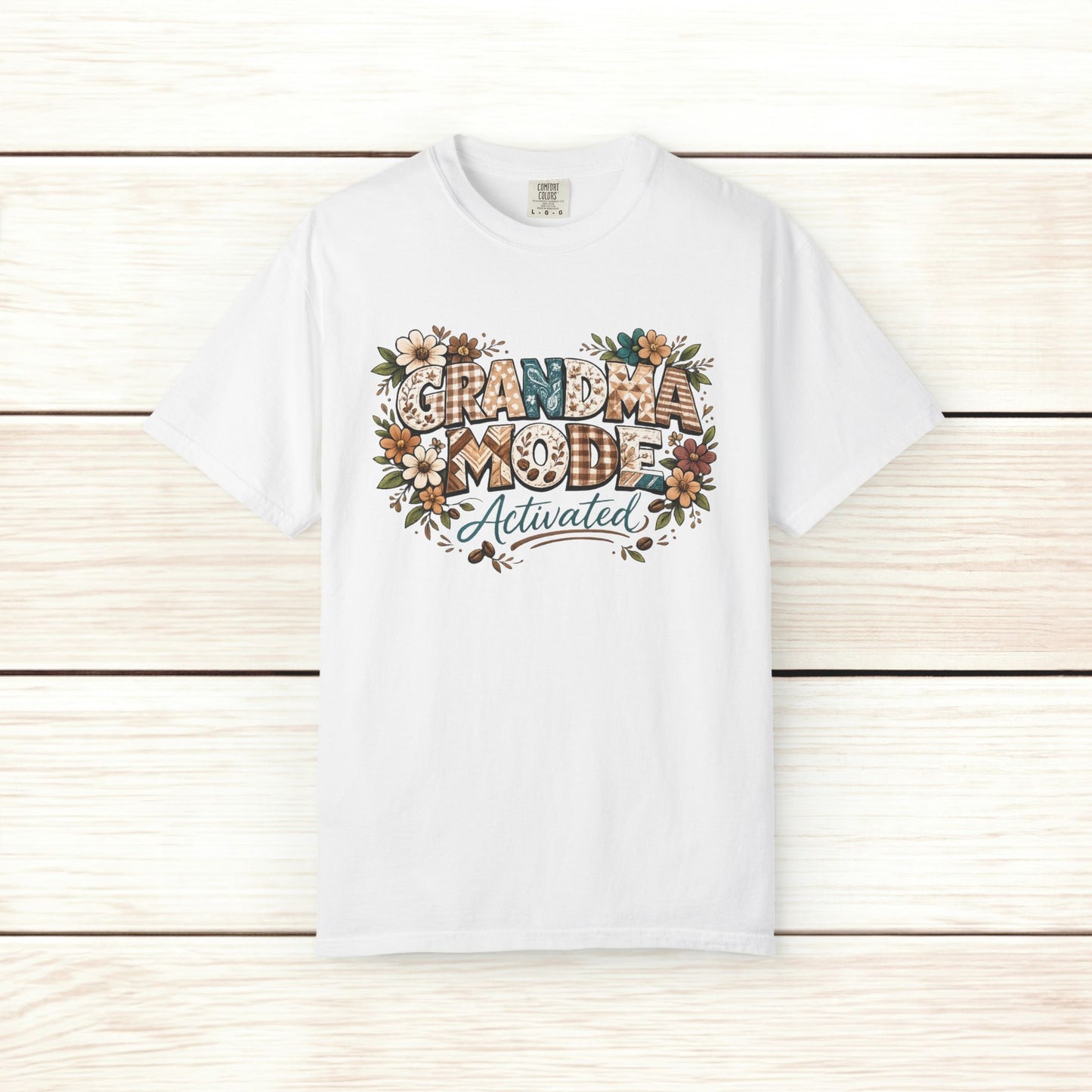 Grandma Mode Activated T-Shirt, Patchwork-Style Tee for Active Grandmas