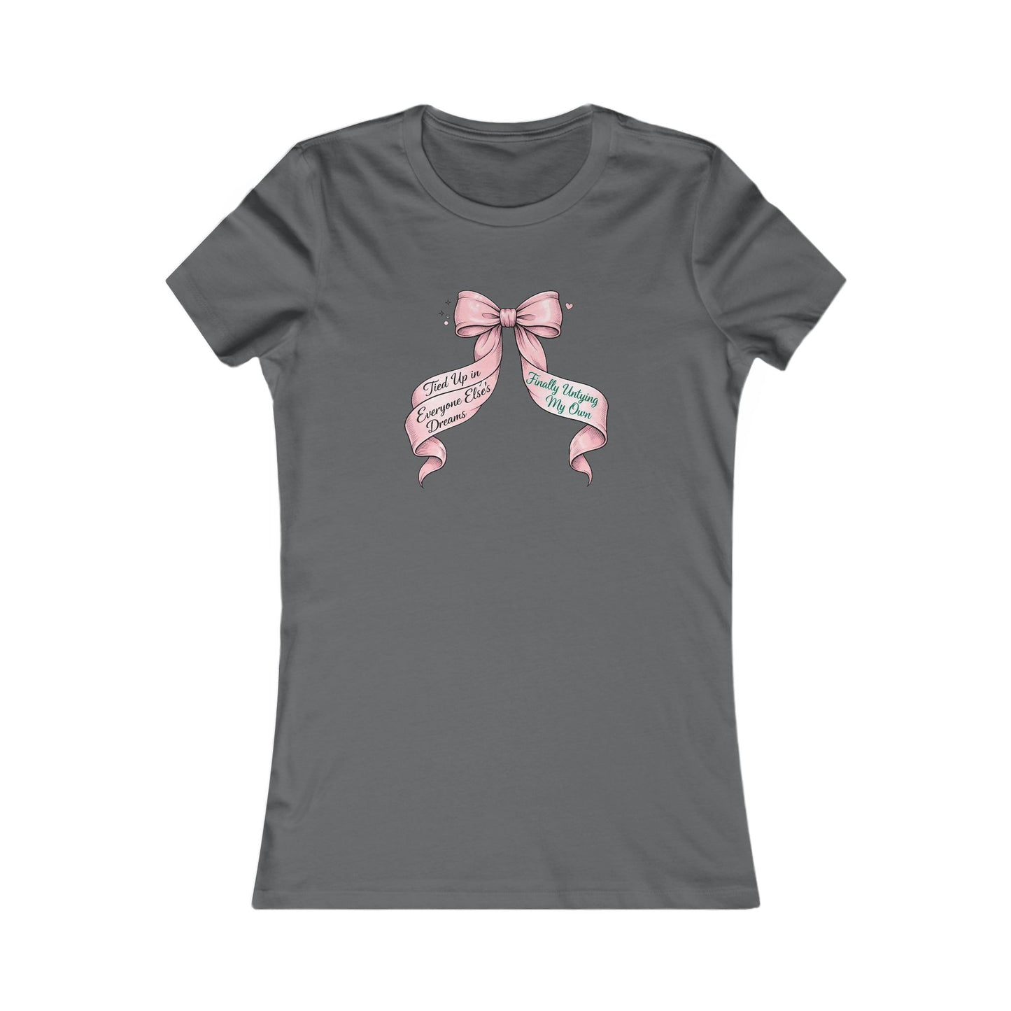 Bow on Top T-Shirt - Coquette Ribbon Tee for Women