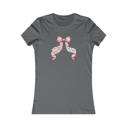 Bow on Top T-Shirt - Coquette Ribbon Tee for Women