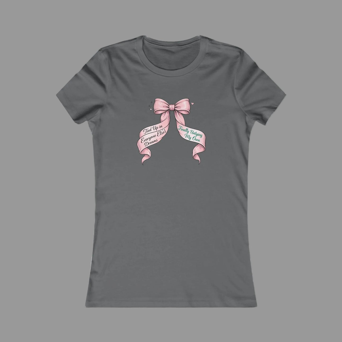 Bow on Top T-Shirt - Coquette Ribbon Tee for Women