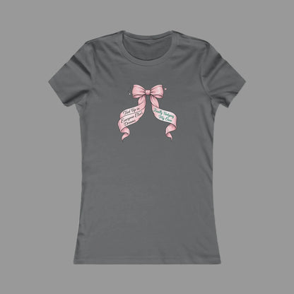 Bow on Top T-Shirt - Coquette Ribbon Tee for Women