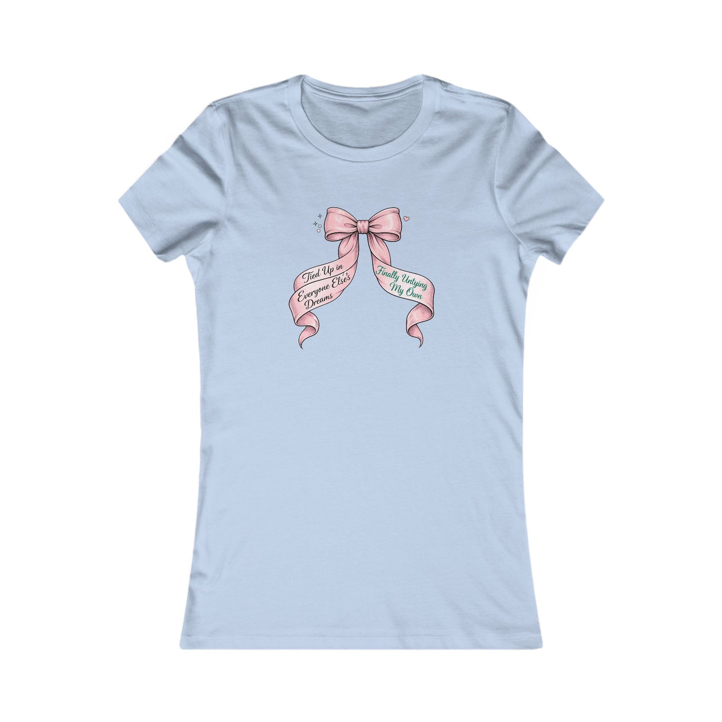 Bow on Top T-Shirt - Coquette Ribbon Tee for Women
