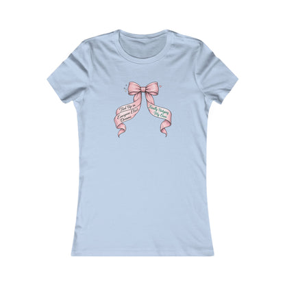Bow on Top T-Shirt - Coquette Ribbon Tee for Women