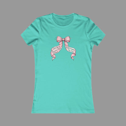 Bow on Top T-Shirt - Coquette Ribbon Tee for Women