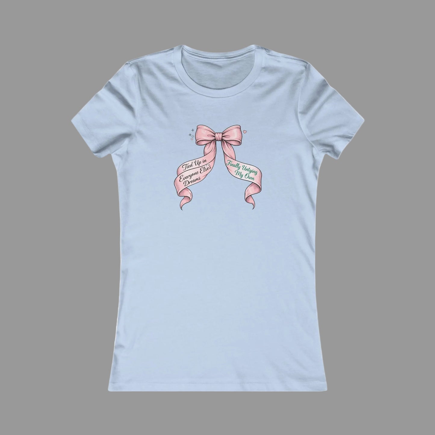 Bow on Top T-Shirt - Coquette Ribbon Tee for Women