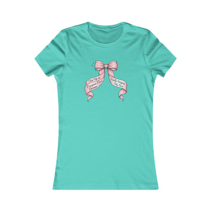 Bow on Top T-Shirt - Coquette Ribbon Tee for Women