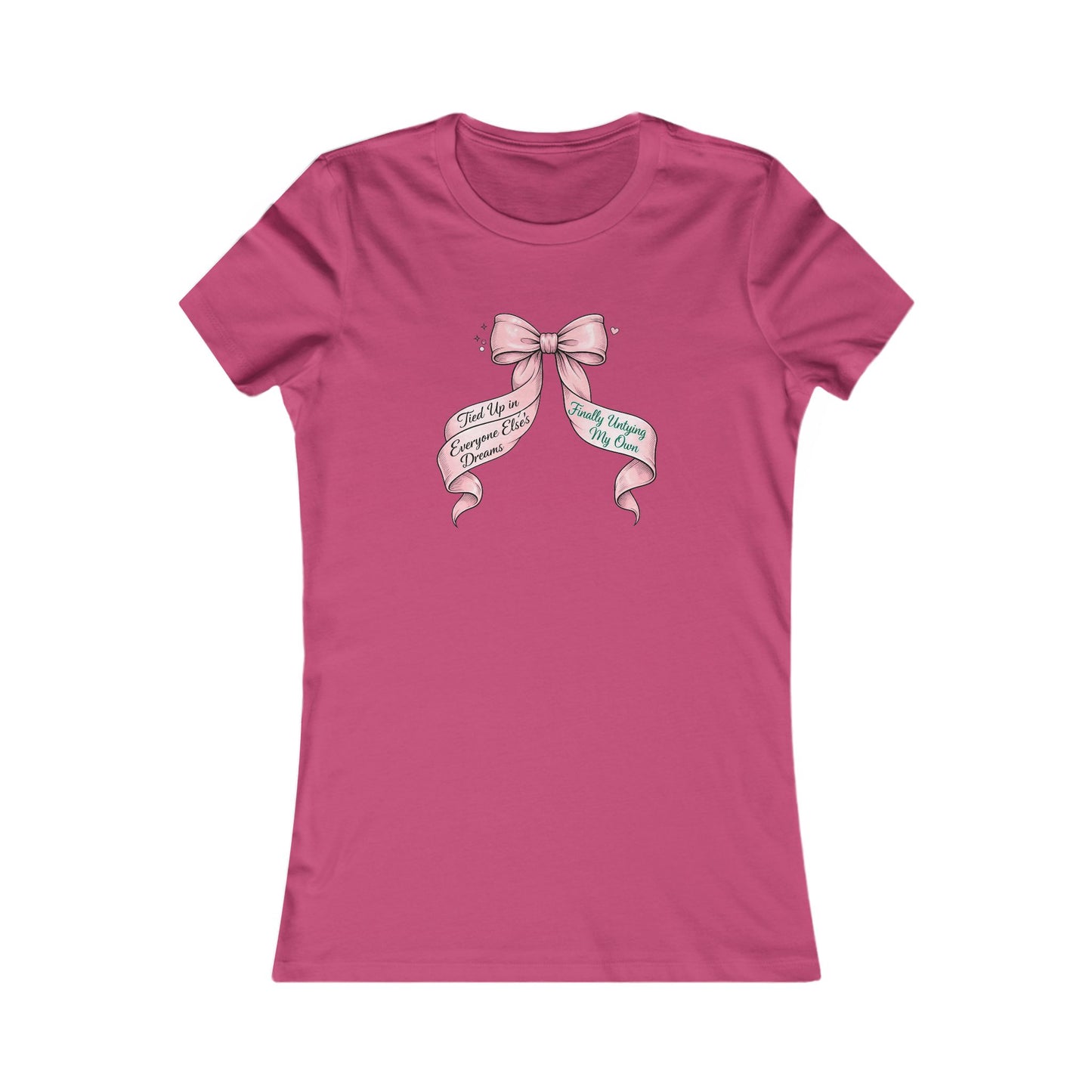 Bow on Top T-Shirt - Coquette Ribbon Tee for Women