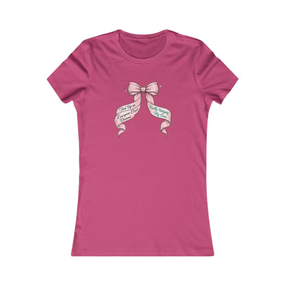 Bow on Top T-Shirt - Coquette Ribbon Tee for Women