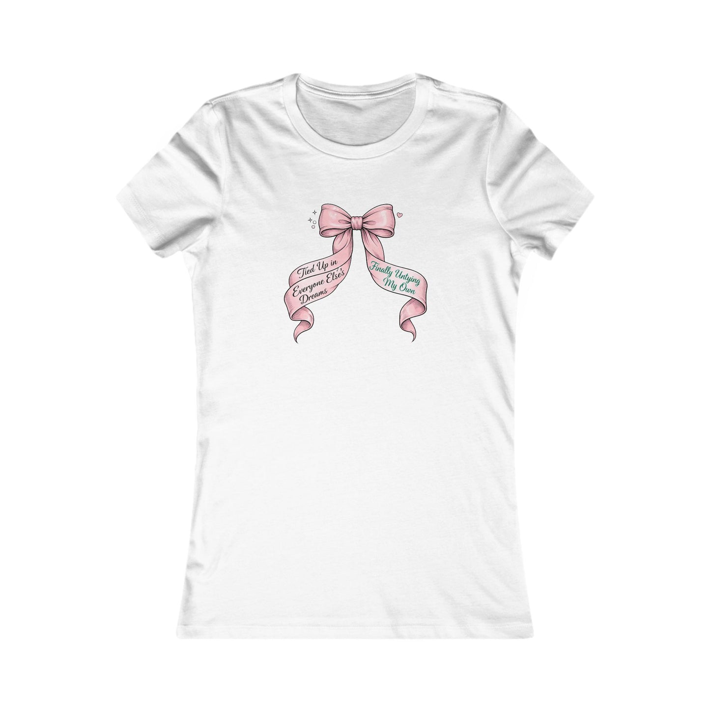 Bow on Top T-Shirt - Coquette Ribbon Tee for Women