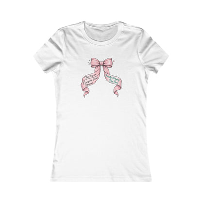 Bow on Top T-Shirt - Coquette Ribbon Tee for Women