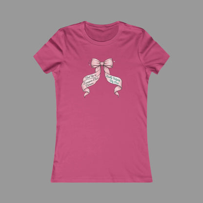 Bow on Top T-Shirt - Coquette Ribbon Tee for Women