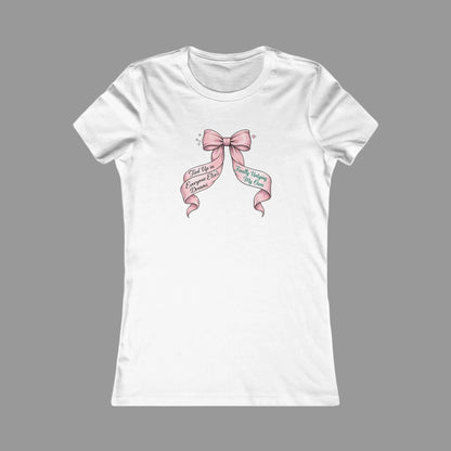 Bow on Top T-Shirt - Coquette Ribbon Tee for Women