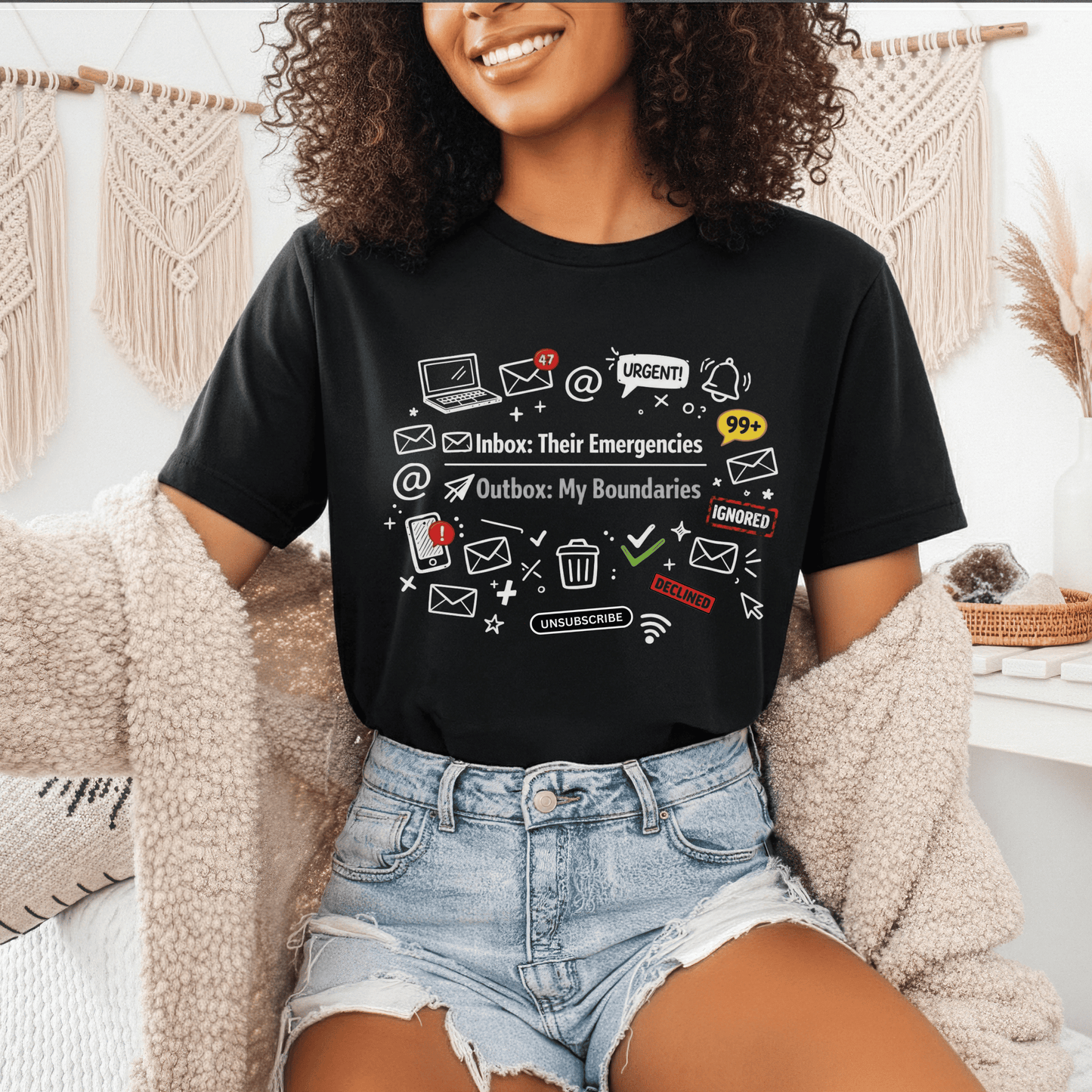 Their Emergencies My Boundaries T-Shirt - Digital Detox Tee for Women