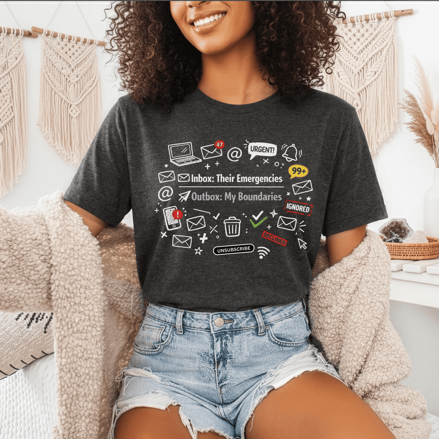 Their Emergencies My Boundaries T-Shirt - Digital Detox Tee for Women