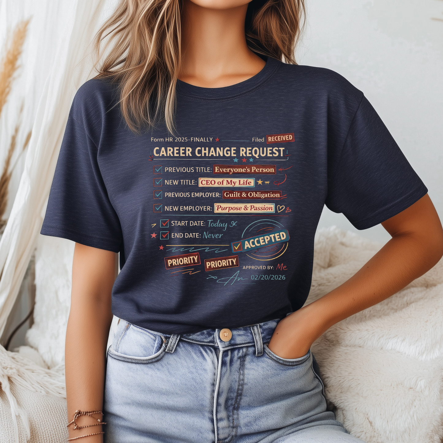 Career Change Request T-Shirt — Funny Job Resignation Humor Tee