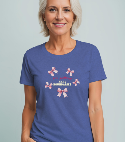 Soft but Strong Tee - "Soft Exterior, Hard Boundaries" Coquette Bow Tee for Women