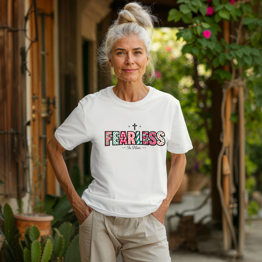 Fearless T-Shirt - Faith-Based Word Art Tee for Christian Entrepreneurs