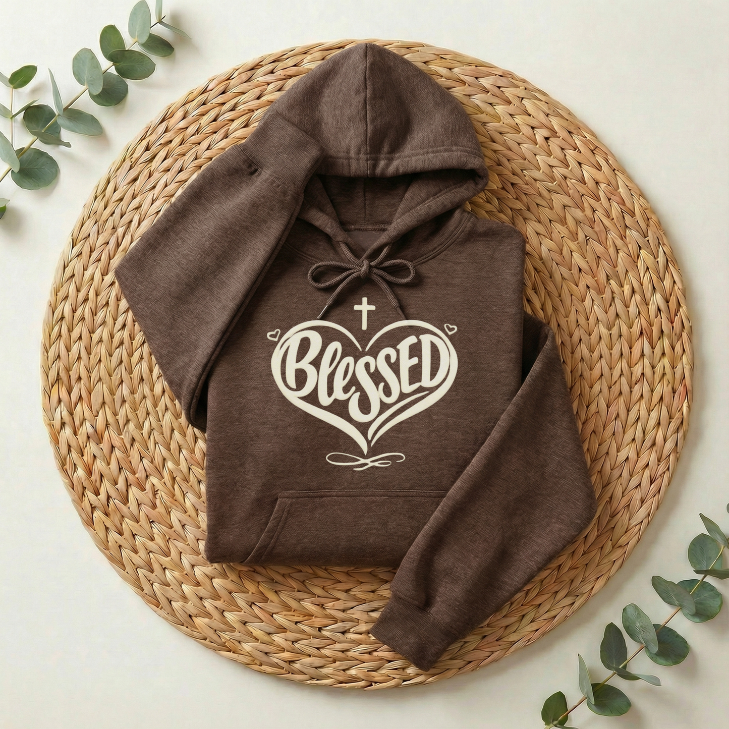 Blessed Hoodie, Faith-Based Word Art Tee for Grateful Women