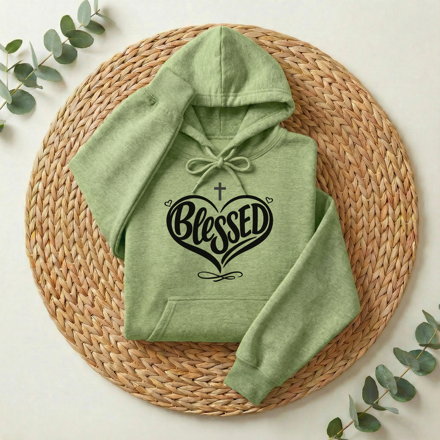 Blessed Hoodie, Faith-Based Word Art Tee for Grateful Women