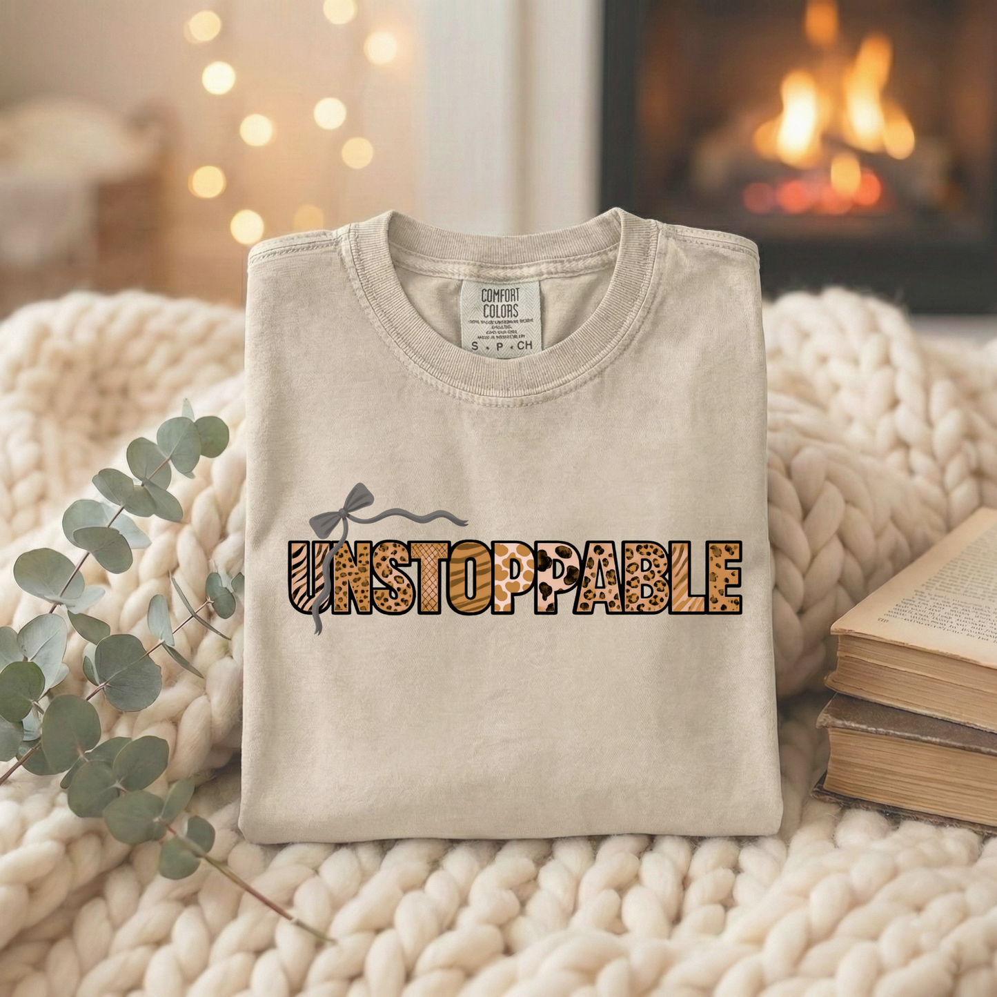Unstoppable T-Shirt - Animal Print Word Art Tee for Women Entrepreneurs