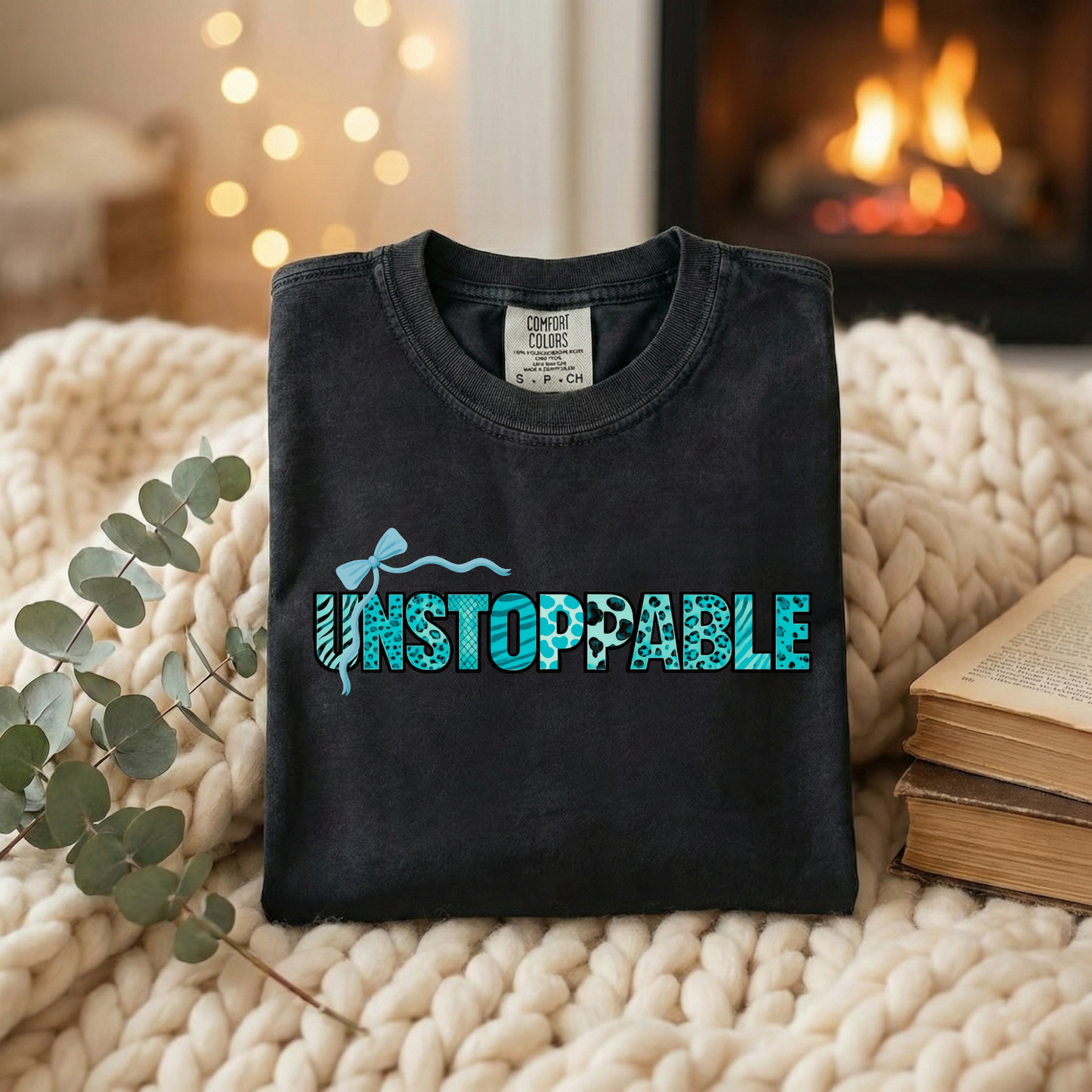 Unstoppable T-Shirt - Animal Print Word Art Tee for Women Entrepreneurs