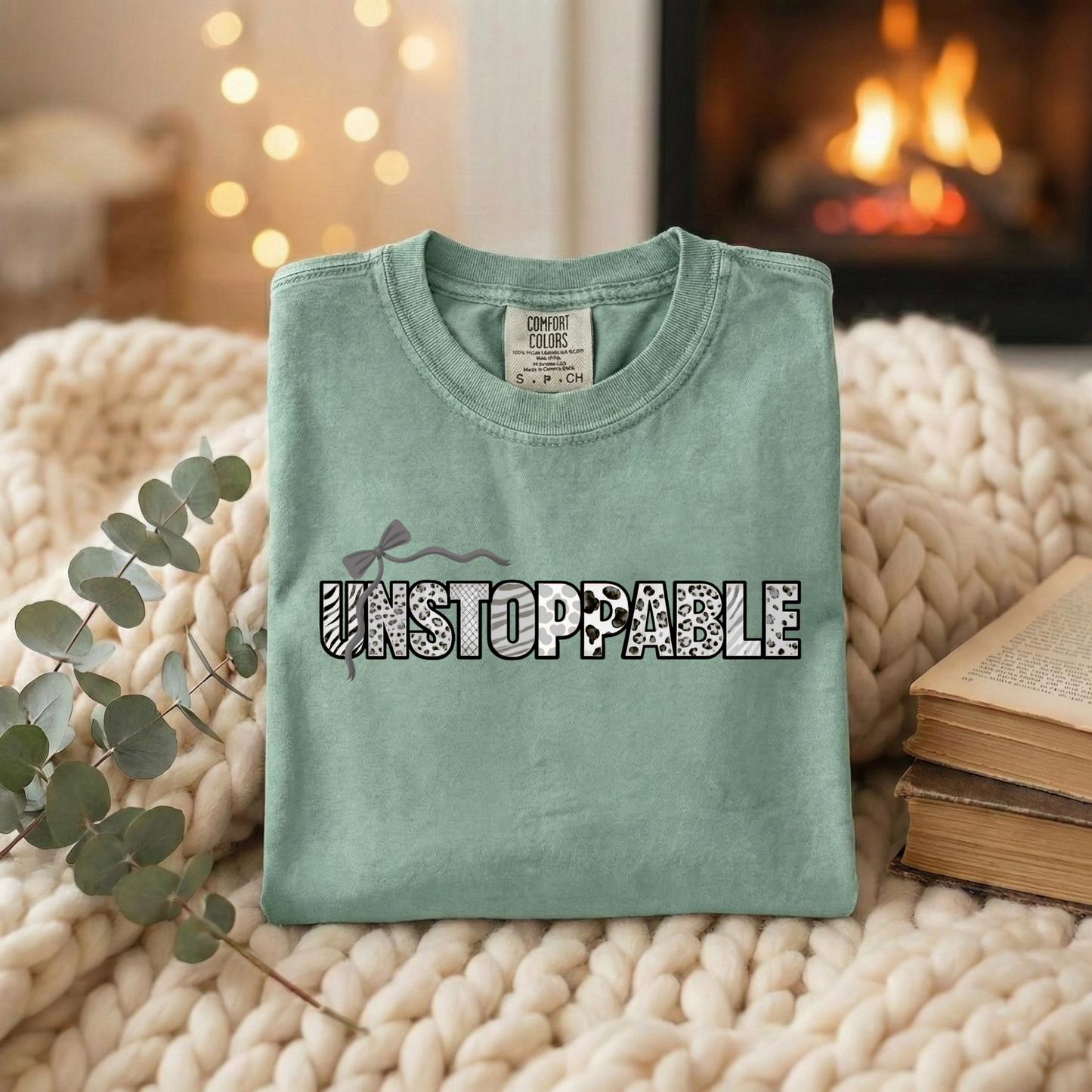 Unstoppable T-Shirt - Animal Print Word Art Tee for Women Entrepreneurs