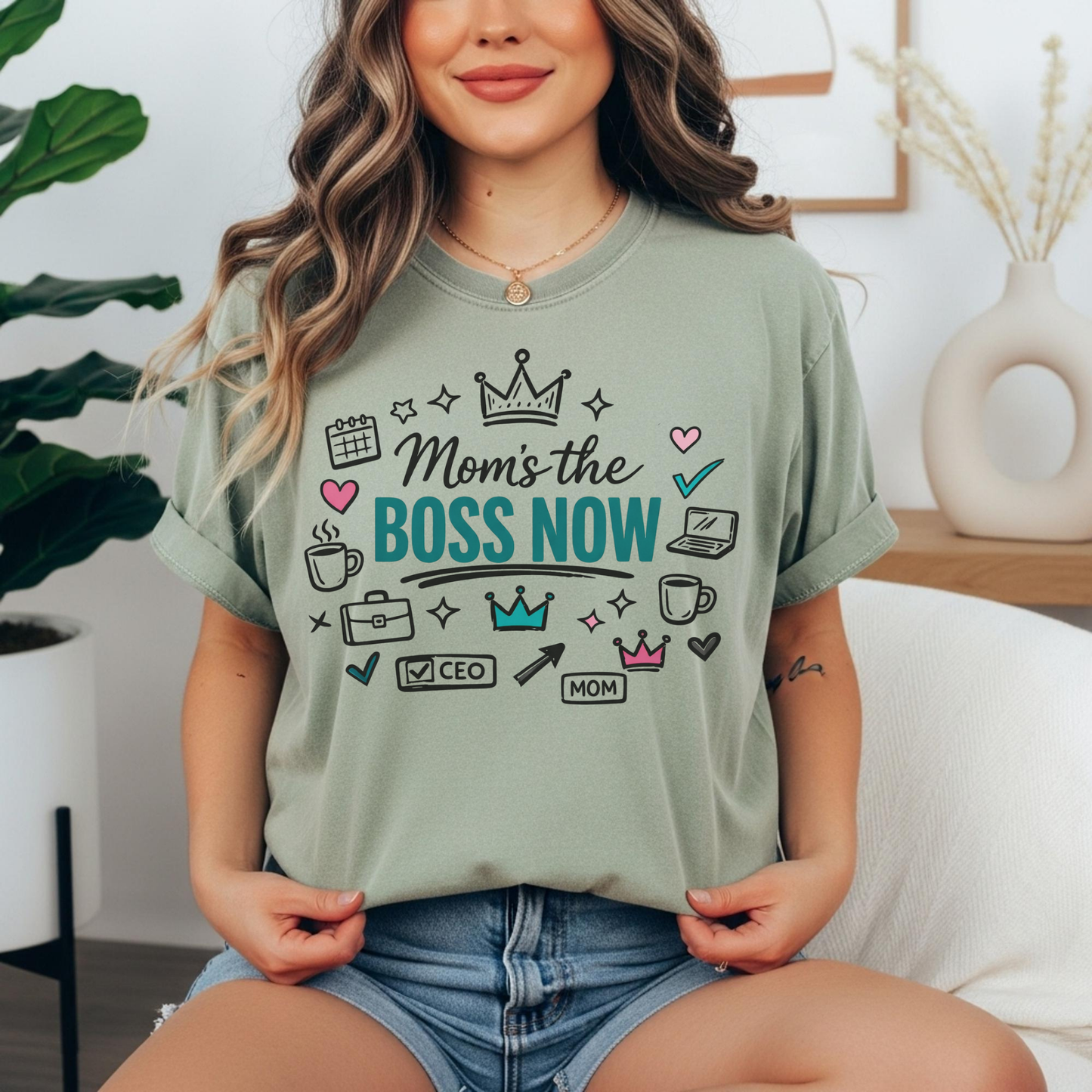 Mom's the Boss Now T-Shirt - Mom Entrepreneur Empowerment Tee