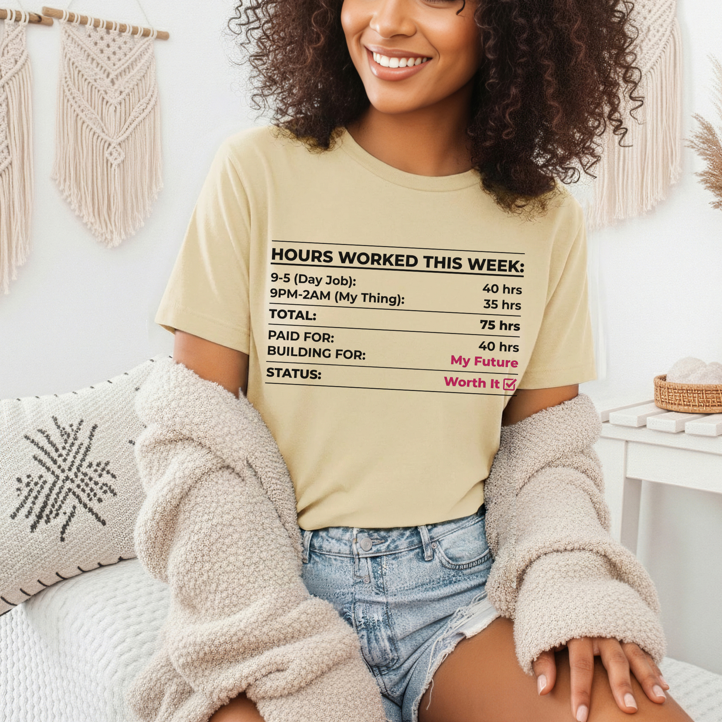 Hours Worked This Week Tee — Entrepreneur Hustle Graphic T‑Shirt